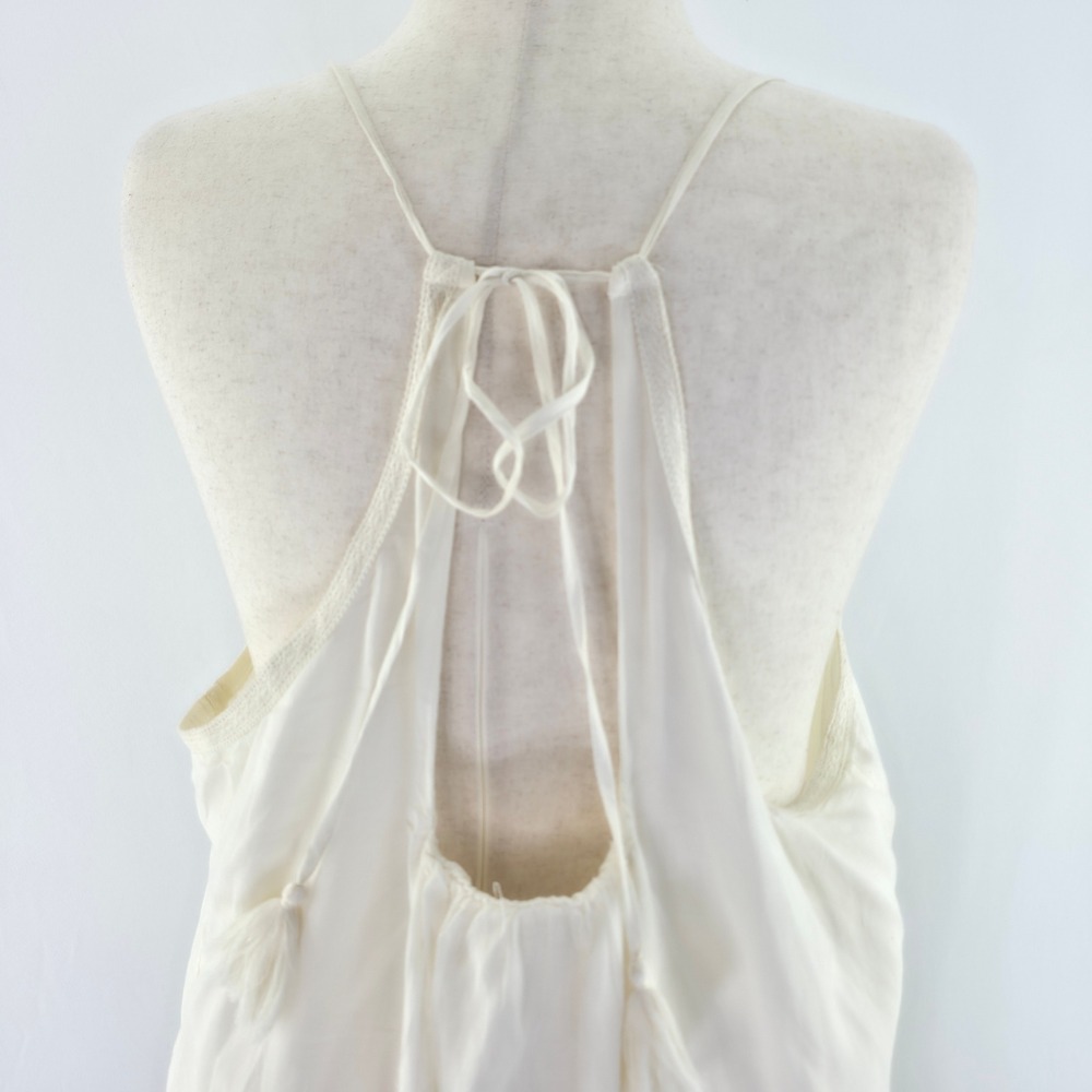 Lucky Brand Midi Dress Womens XXL White Boho Lace Festival Tassel Cottagecore - Picture 14 of 16